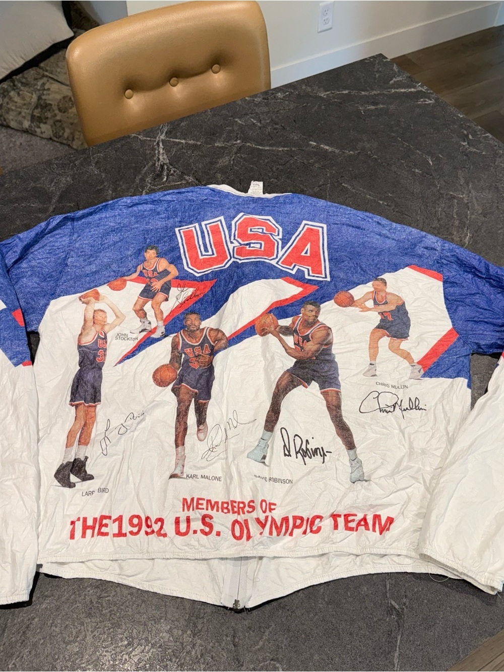 Vintage Team USA Olympics 1992 AOP light full zip jacket men’s Large Tyvek - Picture 8 of 12